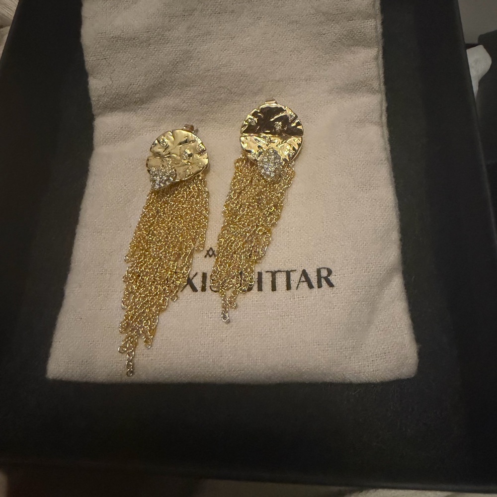 Alexis Bittar Rocky Crystal Tassel Earrings NWT